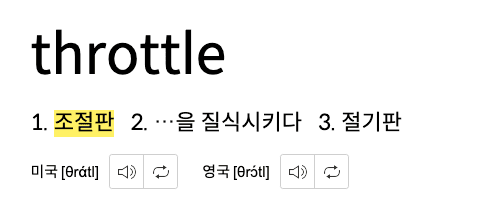 쓰로틀의 의미